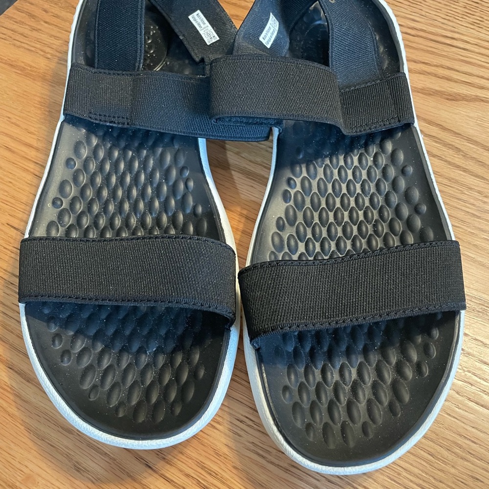 CROCS Literide black elastic slingback sandals.  Womens size 10